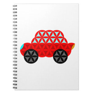 The Car Of Life - Sacred Shapes A3,Red. Notebook