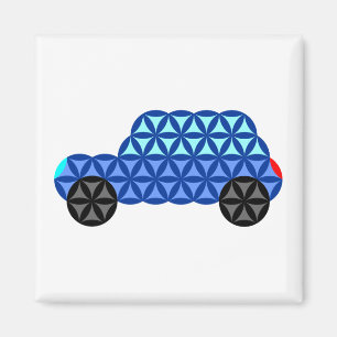 The Car Of Life - Sacred Shapes B1,Blue. Magnet
