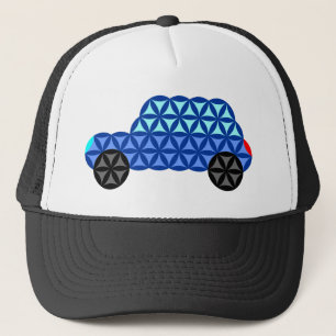 The Car Of Life - Sacred Shapes B1,Blue. Trucker Hat