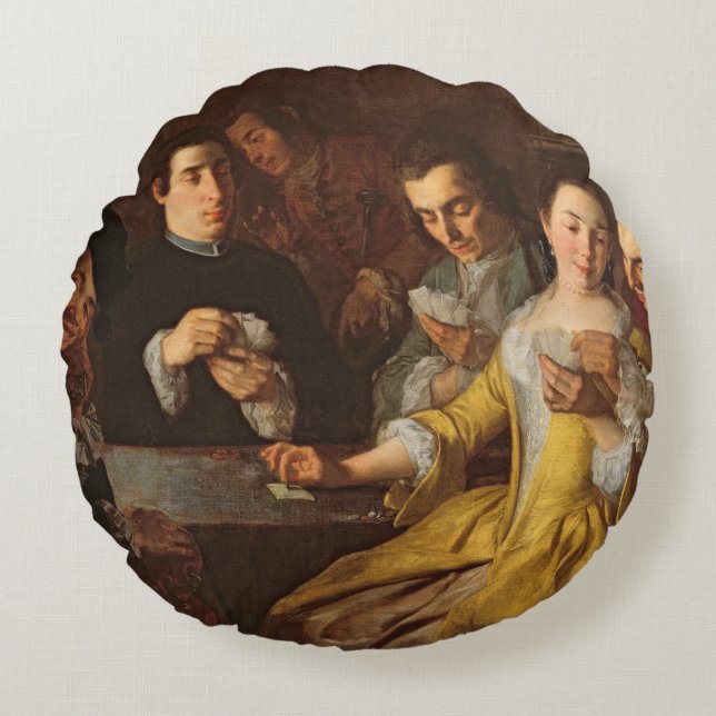 The Card Party Round Cushion (Front)