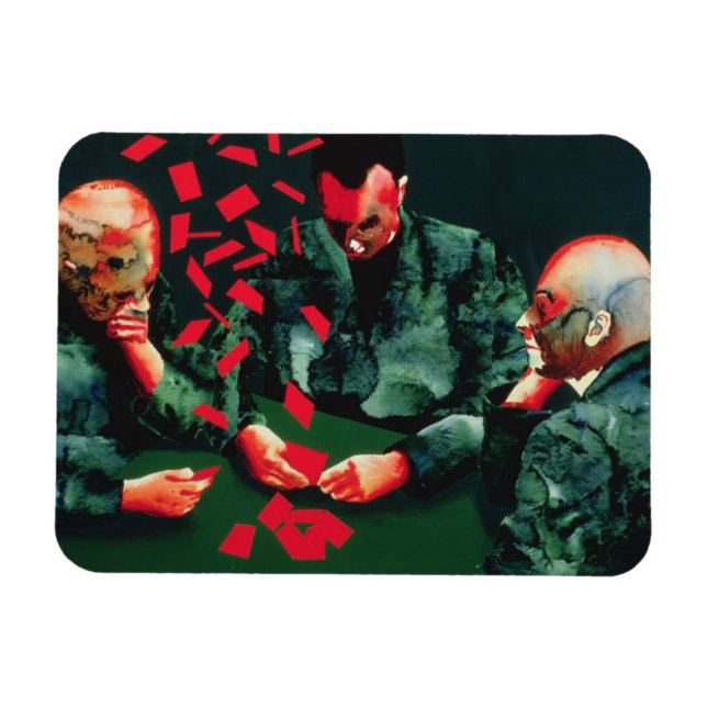 The Card Players 1987 Magnet (Horizontal)