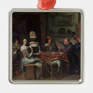 The Card Players Metal Tree Decoration