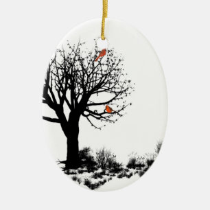 The Cardinal Tree Ceramic Tree Decoration