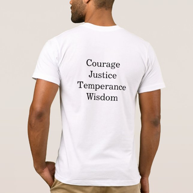 The Cardinal Virtues of Stoicism T-Shirt (Back)