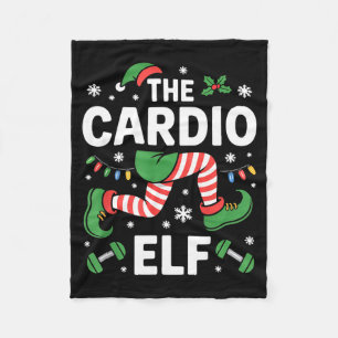 The Cardio Elf Funny Fitness Christmas Gym Workout Fleece Blanket