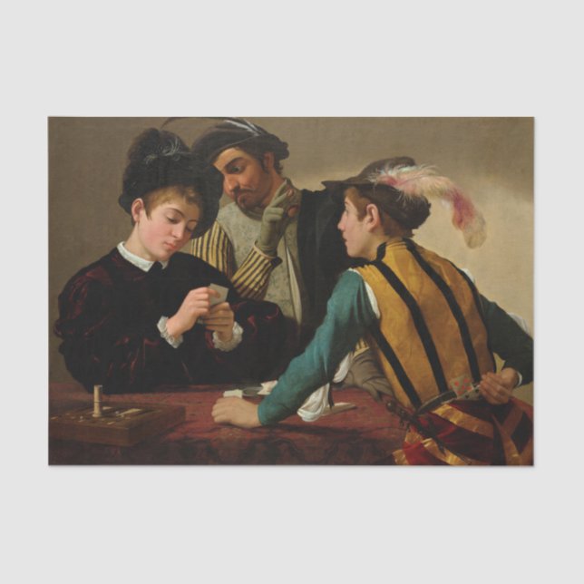 The Cardsharps by Caravaggio Tissue Paper (Front)