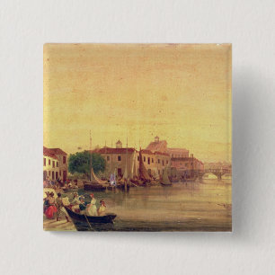 The Careenage, Bridgetown, Barbados, c.1848 15 Cm Square Badge