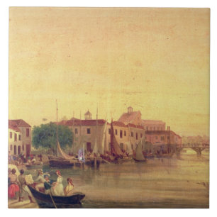 The Careenage, Bridgetown, Barbados, c.1848 Tile