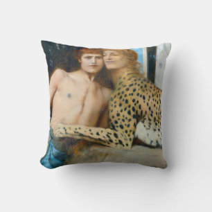 The Caresses, Fernand Khnopff Cushion