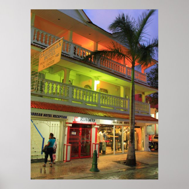 The Caribbean Hotel, Philipsburg, St. Maarten Poster (Front)