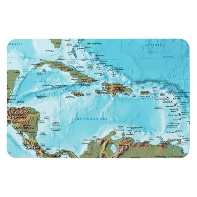 The Caribbean (map) Magnet (Horizontal)