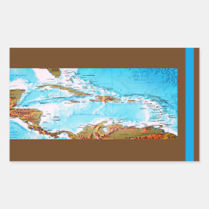 The Caribbean (map) Rectangular Sticker