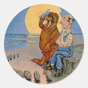 The Carpenter and the Walrus and the Oysters Classic Round Sticker