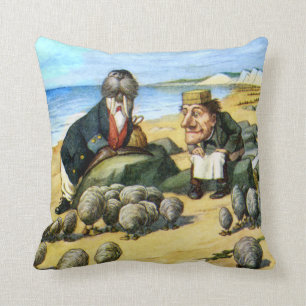 The Carpenter and Walrus in Wonderland Cushion