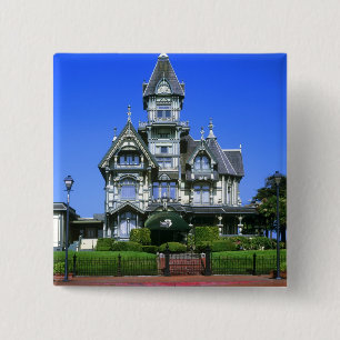 The Carson Mansion in Eureka, California 15 Cm Square Badge