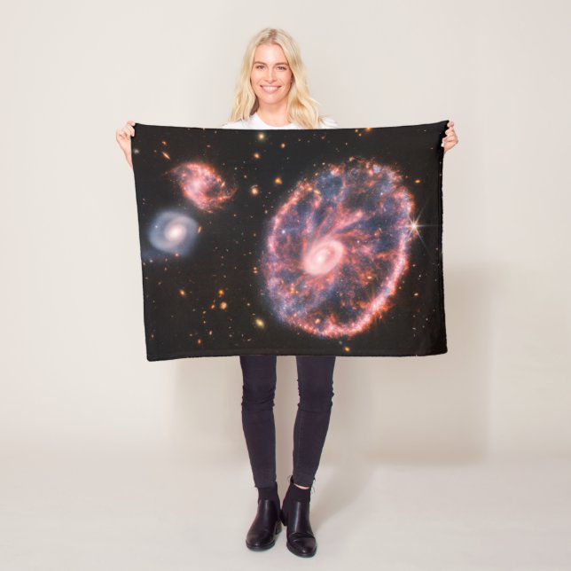The Cartwheel Galaxy And Its Companion Galaxies. Fleece Blanket (In Situ)