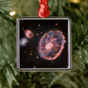 The Cartwheel Galaxy And Its Companion Galaxies. Metal Tree Decoration