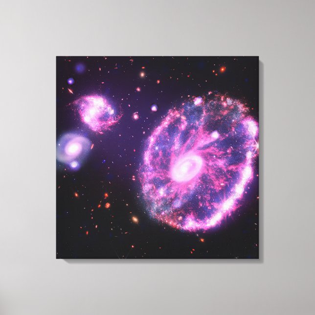The Cartwheel Galaxy | Hubble & JWST Canvas Print (Front)
