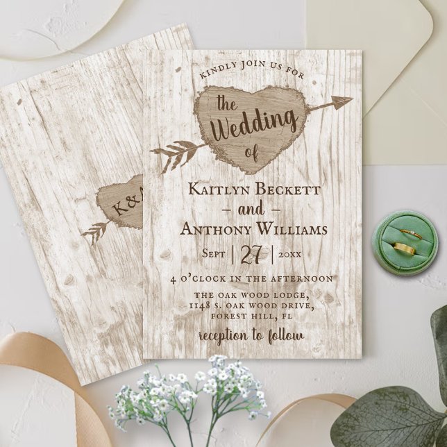The Carved Heart Tree Wedding Collection Invitation (Creator Uploaded)
