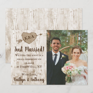 The Carved Heart Tree Wedding Collection Marriage Announcement