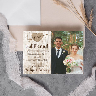 The Carved Heart Tree Wedding Collection Marriage Announcement