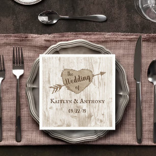 The Carved Heart Tree Wedding Collection Napkin