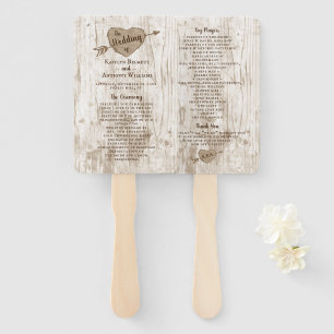 The Carved Heart Tree Wedding Collection Program Hand Fan