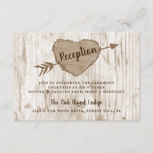 The Carved Heart Tree Wedding Collection Reception Enclosure Card
