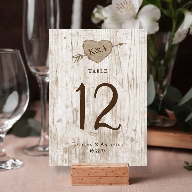 The Carved Heart Tree Wedding Collection Table No. Invitation (Creator Uploaded)