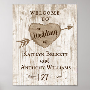 The Carved Heart Tree Wedding Collection Welcome Poster