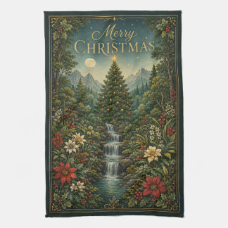 The Cascade of Christmas Magic Tea Towel