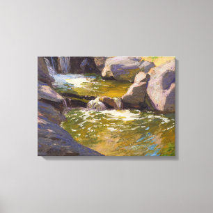 The Cascading Waterfall (by E.H. Potthast) Canvas Print