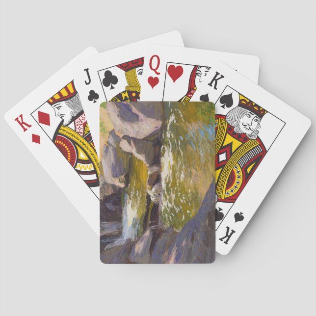 The Cascading Waterfall (by E.H. Potthast) Playing Cards (Back)