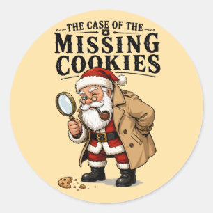 The Case of the Missing Cookies Santa Classic Round Sticker