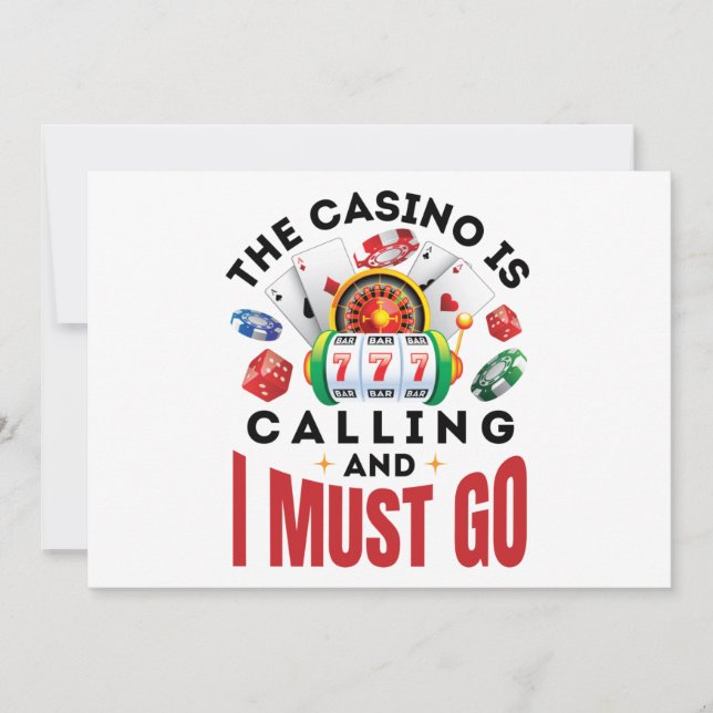 The Casino is Calling and I Must Go Funny Party Invitation (Front)