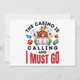 The Casino is Calling and I Must Go Funny Party Invitation