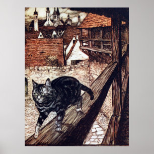 The Castle Cat by Rackham Poster