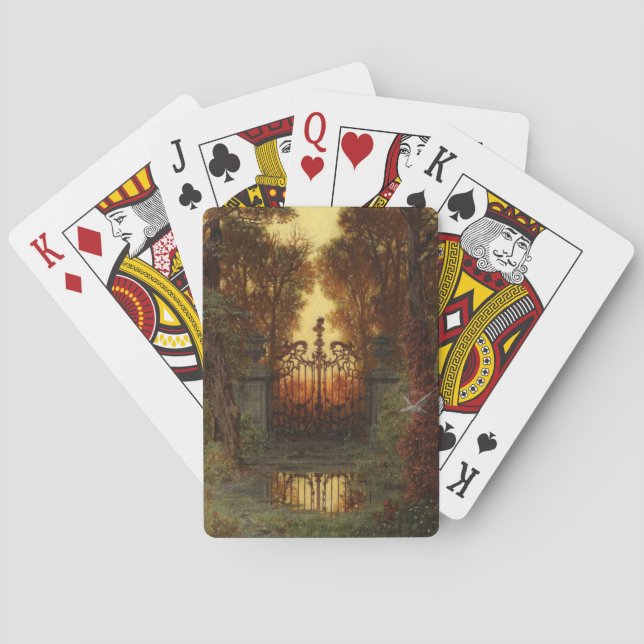 The Castle Gate (by Ferdinand Knab) Playing Cards (Back)