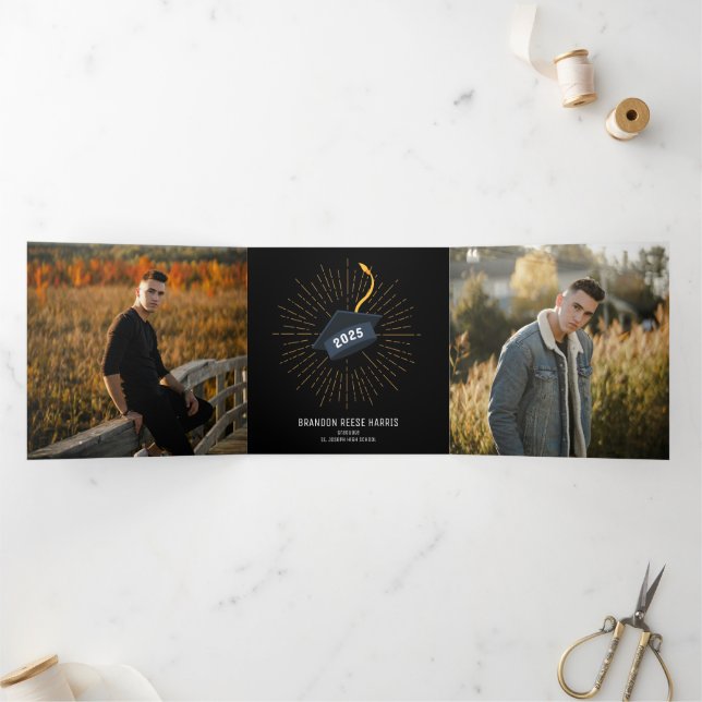 The Casual Graduate Tri-Fold Announcement (Inside)