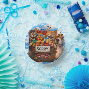 The cat and dog paper bowls description plate