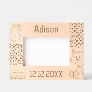 The cat and mouse in happy memories. etched frames