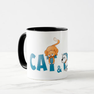 The cat and the dog. coffee mug