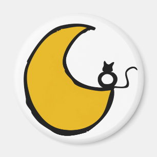 The cat and the moon magnet