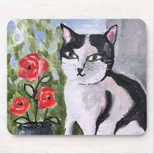 The cat and the poppies mouse mat