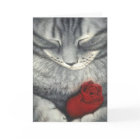 The Cat and the Rosebud Pet Sympathy Card