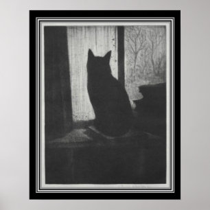 "The Cat" ca. 1900 by CRW Nevinson Poster