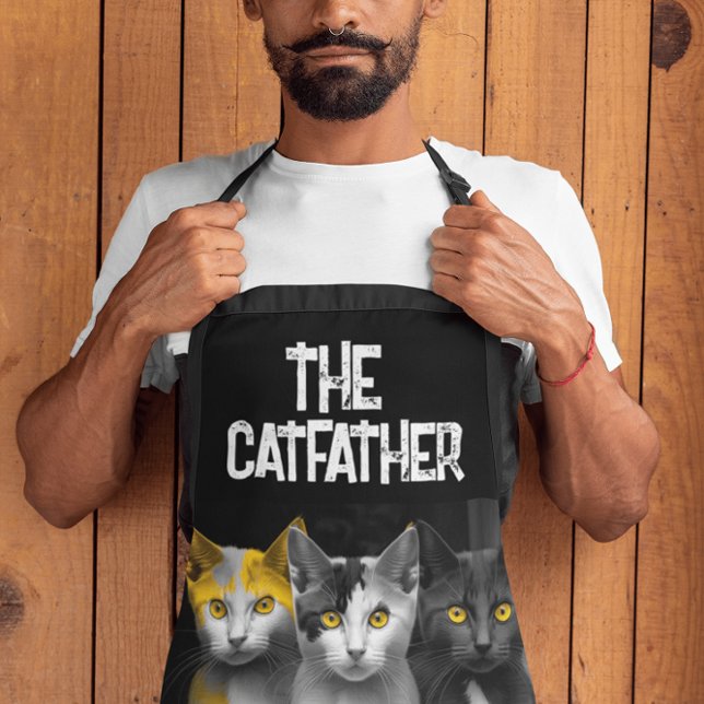 THE CAT FATHER CAT DAD KITCHEN APRON  (Creator Uploaded)