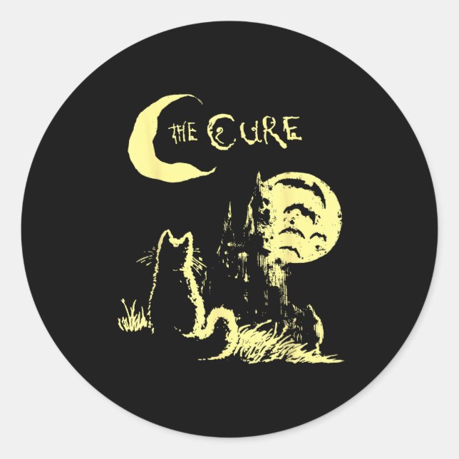 The Cat Gothic Retro Cat Lover Men Women Kids  Classic Round Sticker (Front)