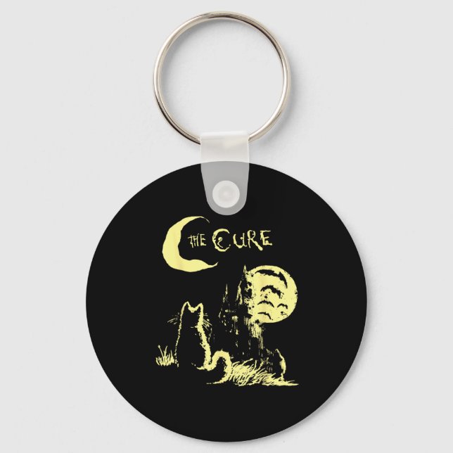The Cat Gothic Retro Cat Lover Men Women Kids  Key Ring (Front)