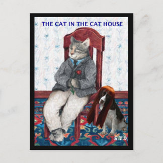 THE CAT IN THE CAT HOUSE POSTCARD
